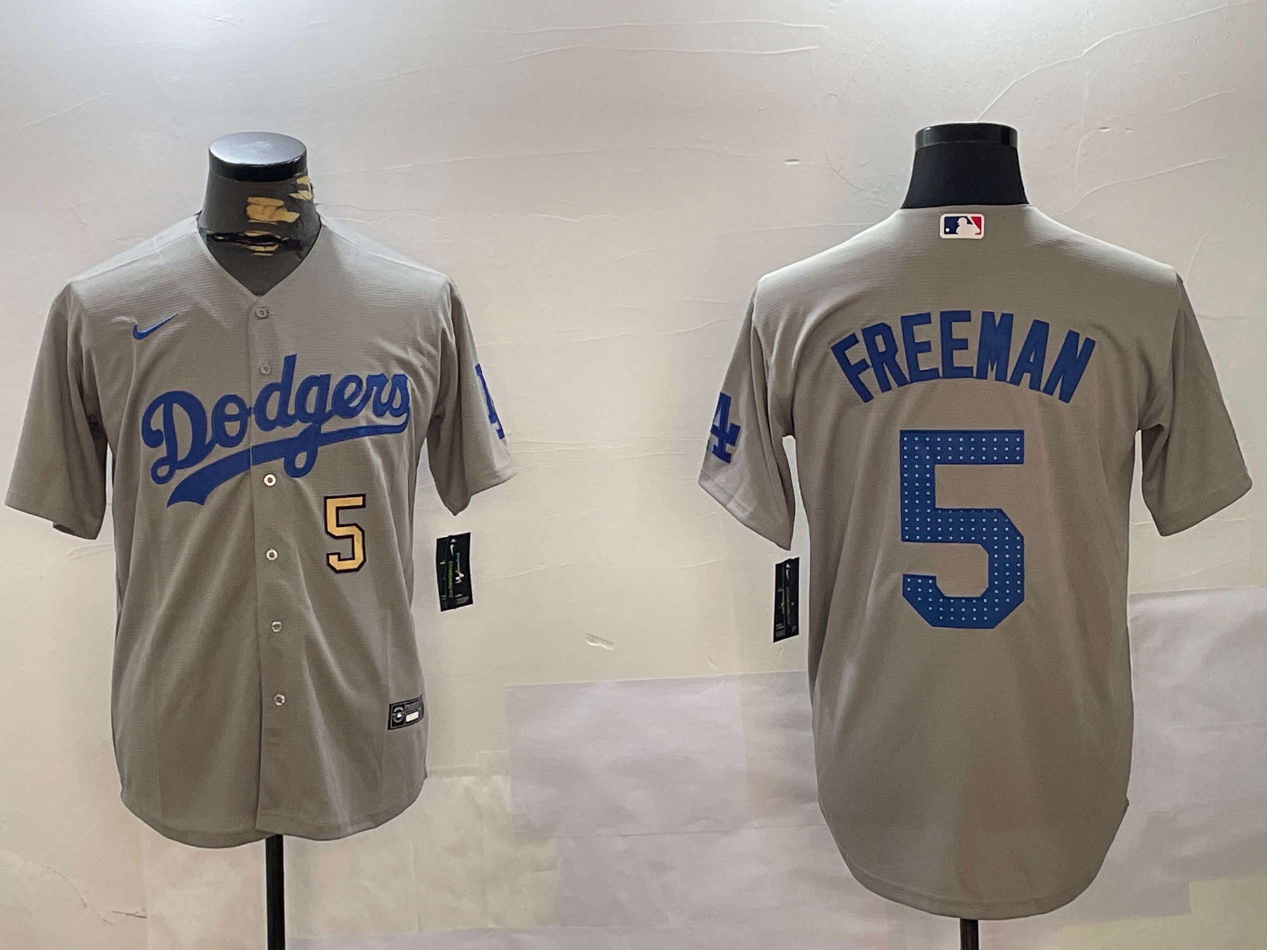 Men Los Angeles Dodgers #5 Freeman Grey Game 2024 Nike MLB Jersey style 12162->los angeles dodgers->MLB Jersey